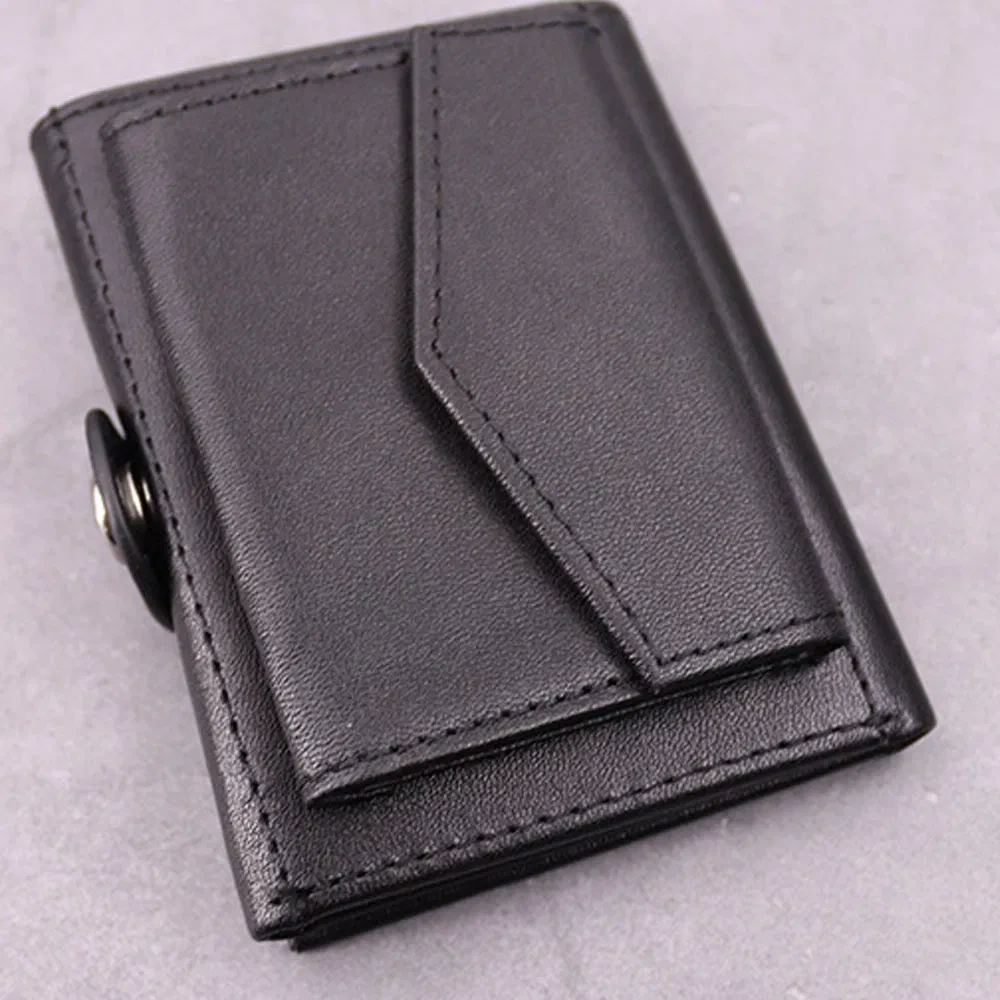 Slanke herenportemonnee van echt leer met kaarthouder en sleutelhouder 1