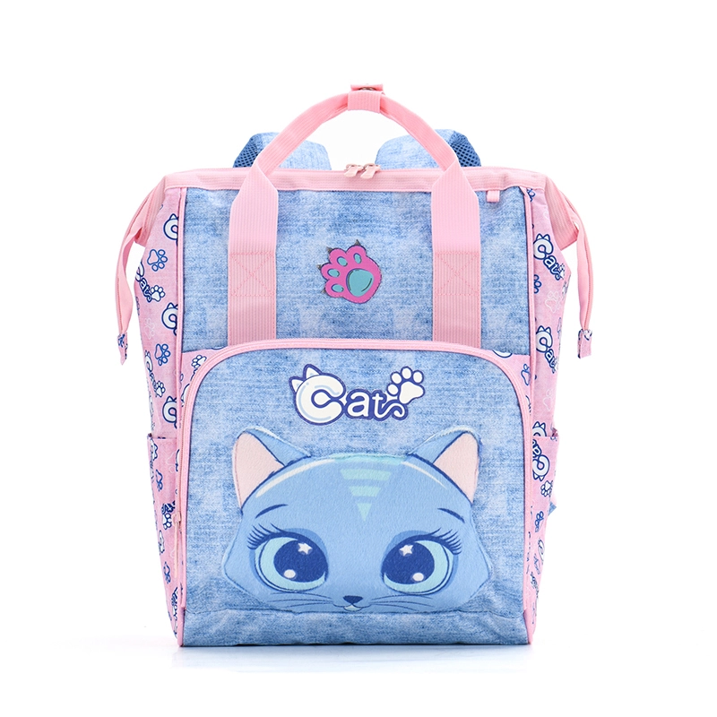 2025 New Fashion Girls School Bags Cute Cat Print Kids Student 210d Polyester Backpack College Book Bag Daily Casual 1