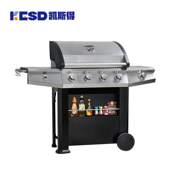 Kaesid 4-Burner Cabinet Style Stainless Steel Propane Gas Grill | Outdoor BBQ with Storage Cart 1