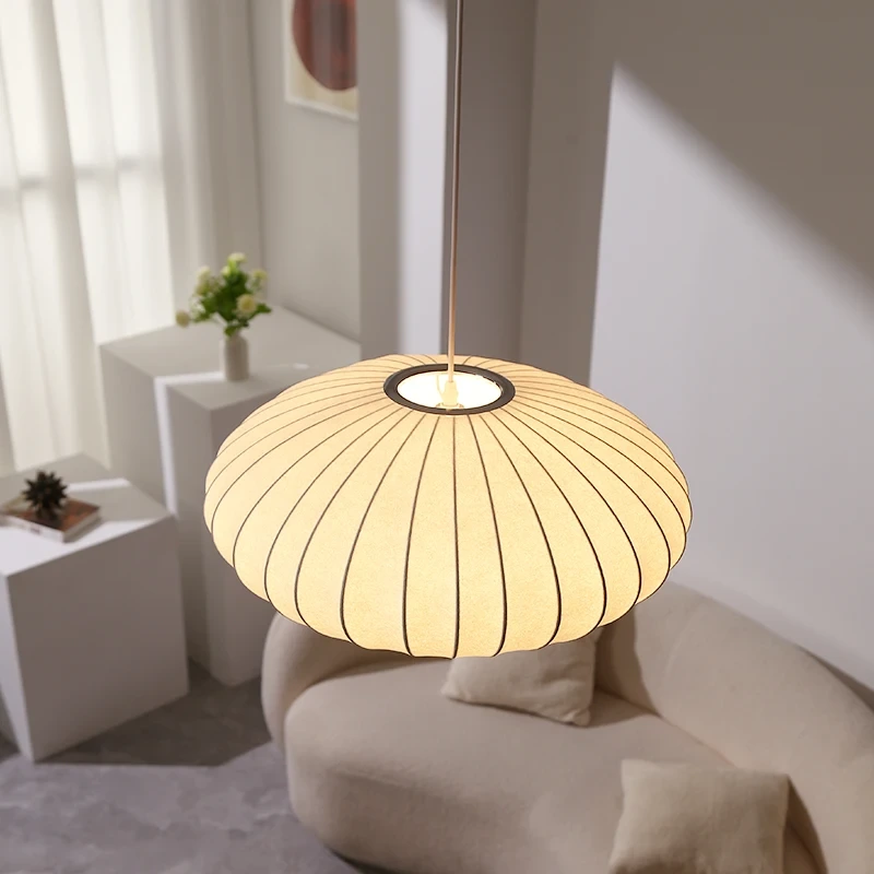 Lustre suspendu moderne en soie LED Hitecdad, idéal pour le salon et la chambre à coucher. 1
