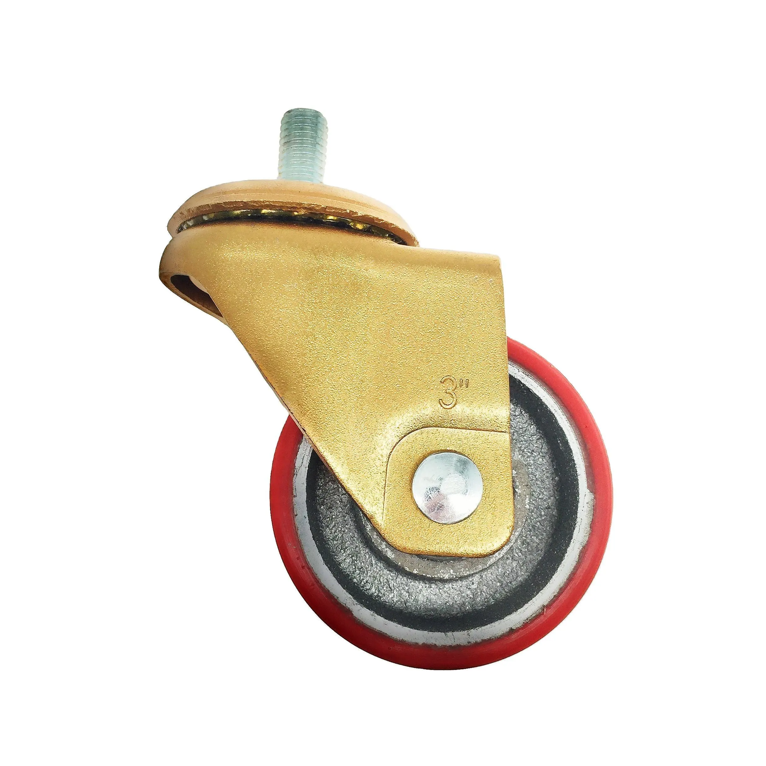 3inch Core Pu Wheel Threaded Stem Swivel Caster Wheel Food Service Cart Universal Caster 1