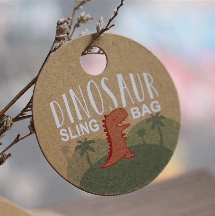 Mock-up Kids Toy Gift Custom Cmyk Printing Round Kraft Paper Hang Tag 1