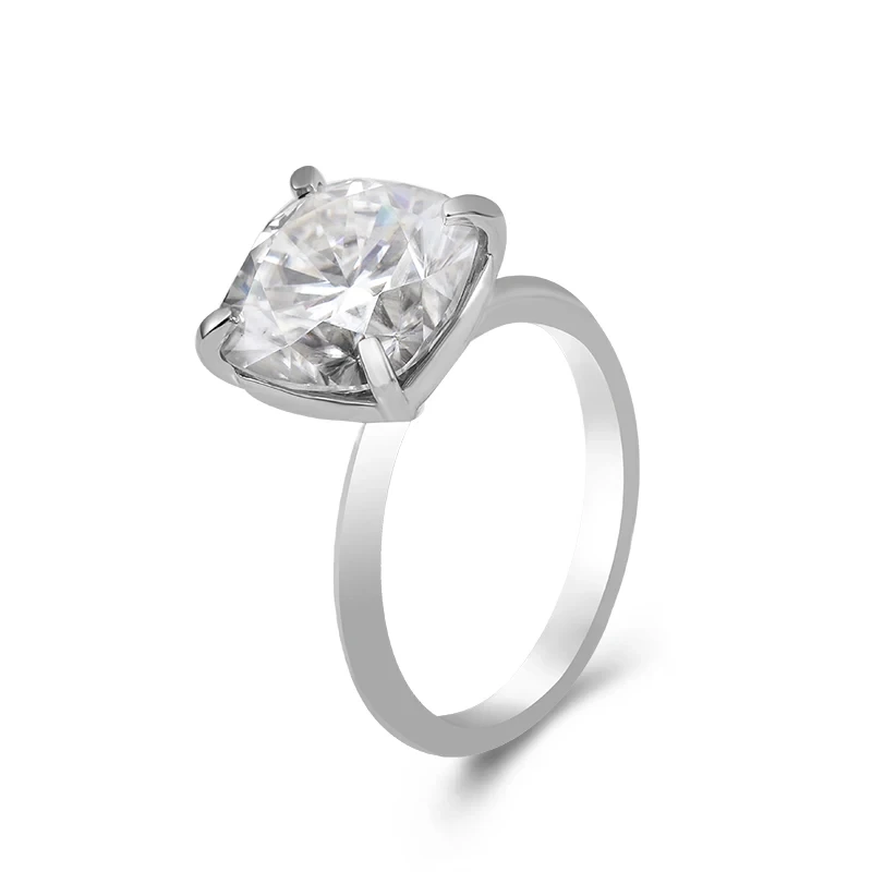 Factory Direct Vente Fine Bijoux Anneaux d'or blanc 14K 3CT CUSHION CUT MÉDICA 1