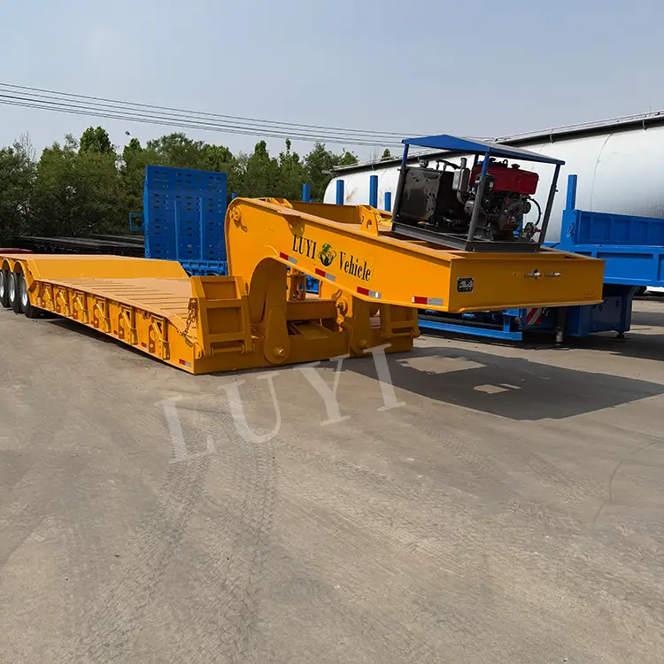 80T GTW Lowbed Trailer with Detachable Hydraulic Gooseneck 1