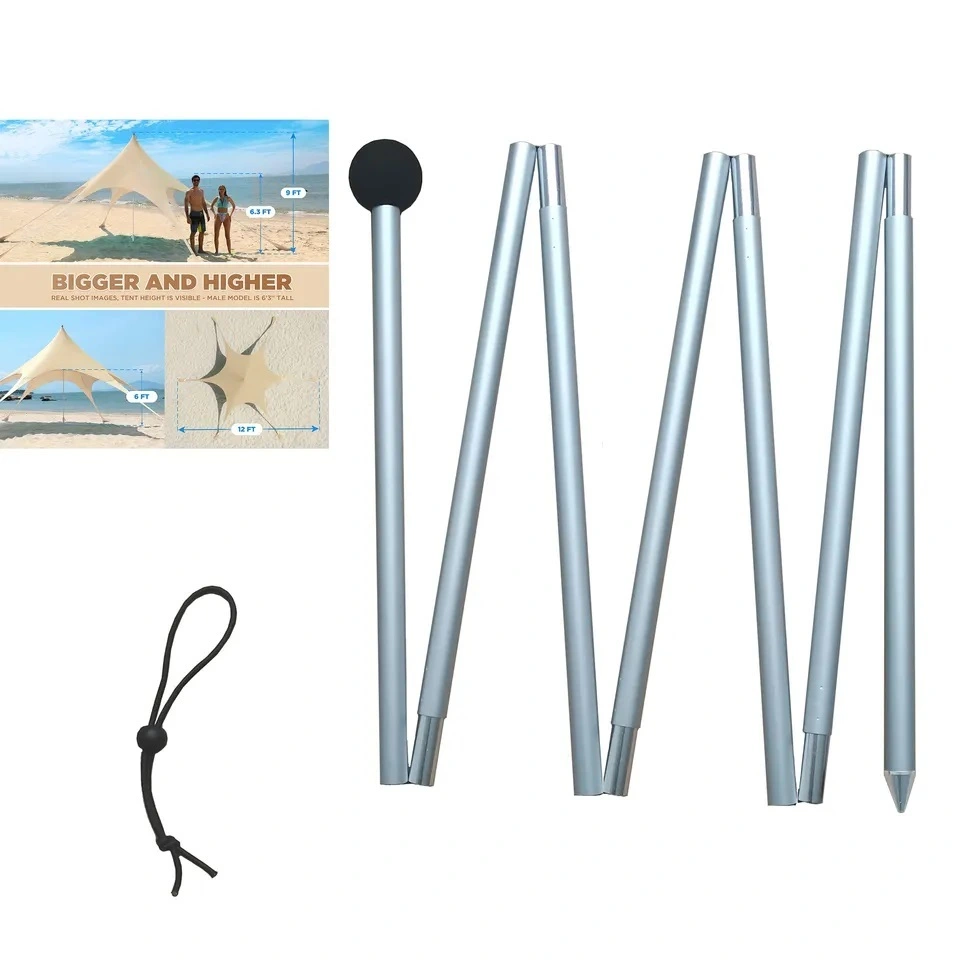 Welded Aluminum Alloy Folding Poles for Camping Tents, Tarps, Canopies and Awnings 1