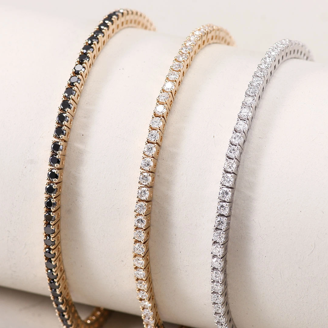 14k Solid Gold 2mm Lab Diamond Low Profile 4 Prong Tennis Bracelet Genuine Diamond Bracelet Beautiful White Diamond Bracelet 1