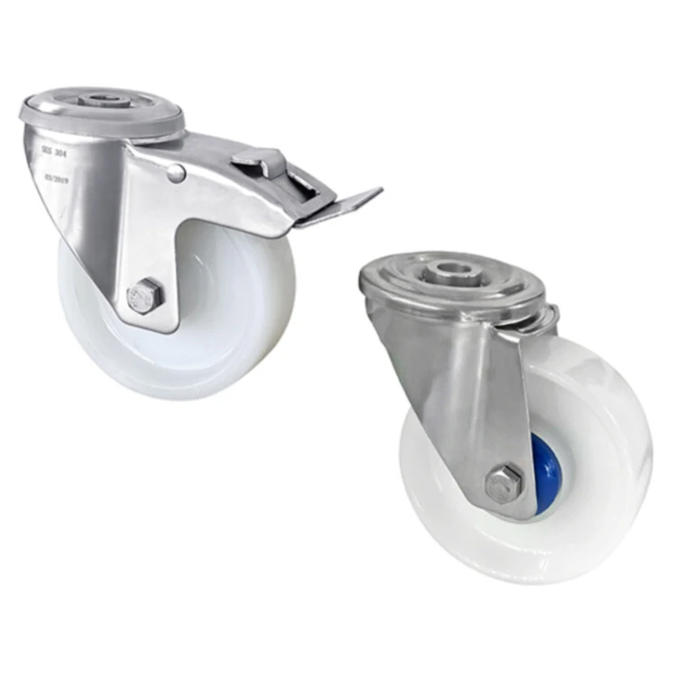 125mm Stainless Steel Bolt Hole Swivel Pa Wheel Industrial Caster 5inch Durable Nylon Industrial Caster 1