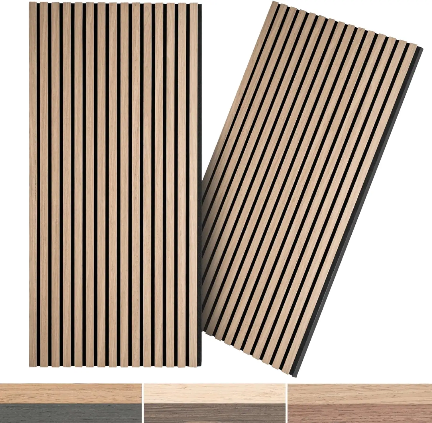 3D Acoustic Wood Slat Wall Panels Sound Absorbing Noise Reduction for Home & Office 1