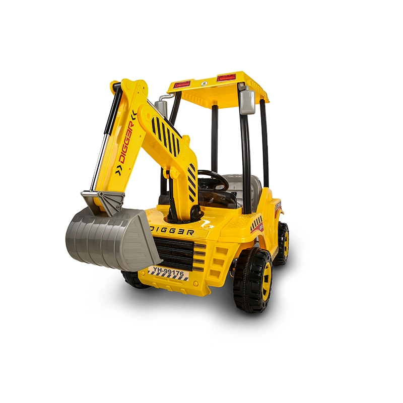 12v Kids Construction Ride On Car - Music/horn,Front And Tail Lights,Adjustable Speed With Safety Belt,Outdoor Play Ages 3-8 1