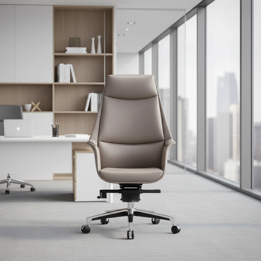 Special Offer Modern Genuine Leather Executive Office Chair With 3-position Tilt Lock Height-adjustable Base Living Room Use 1