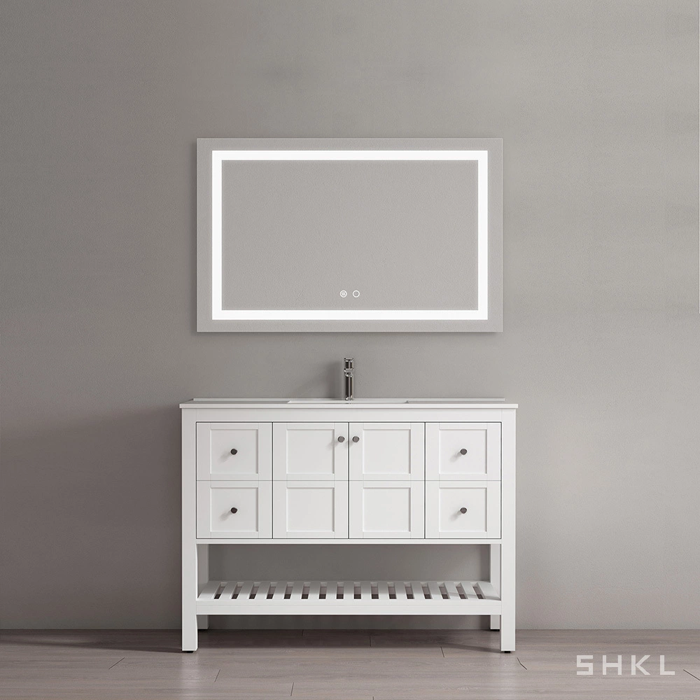 Wholesale White Floor Standing Bathroom Vanity Units With Basin SHKL BV814 2