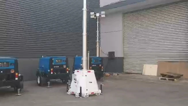 Menara pengawasan suria tirus mudah alih dengan satu panel solar 1