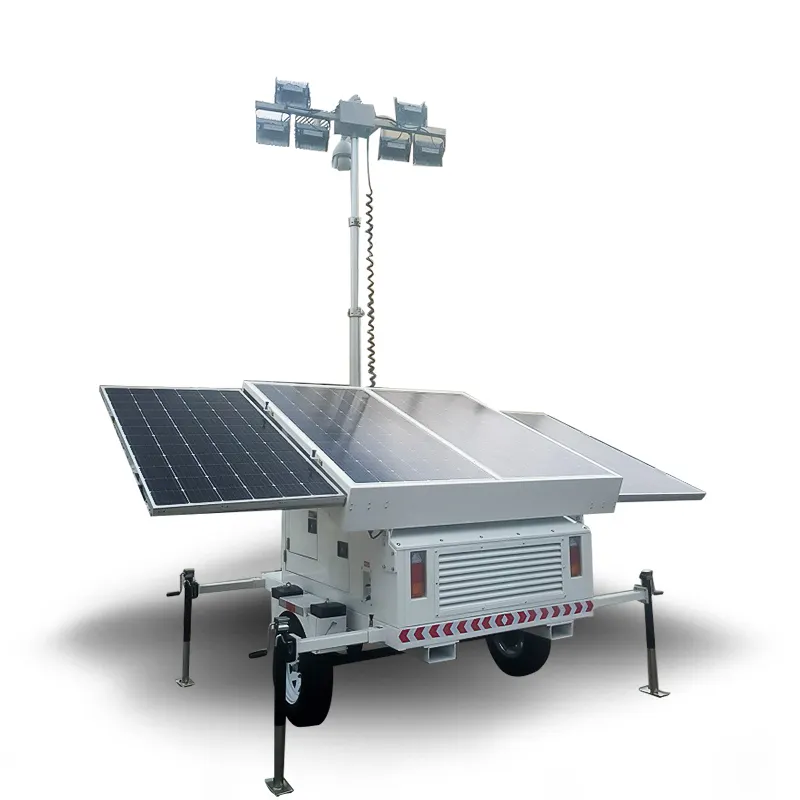 BIGLUX Brand 6 × 100W LED 60A MPPT Mobile Solar Power Trailer 4 × 460W Factory 5