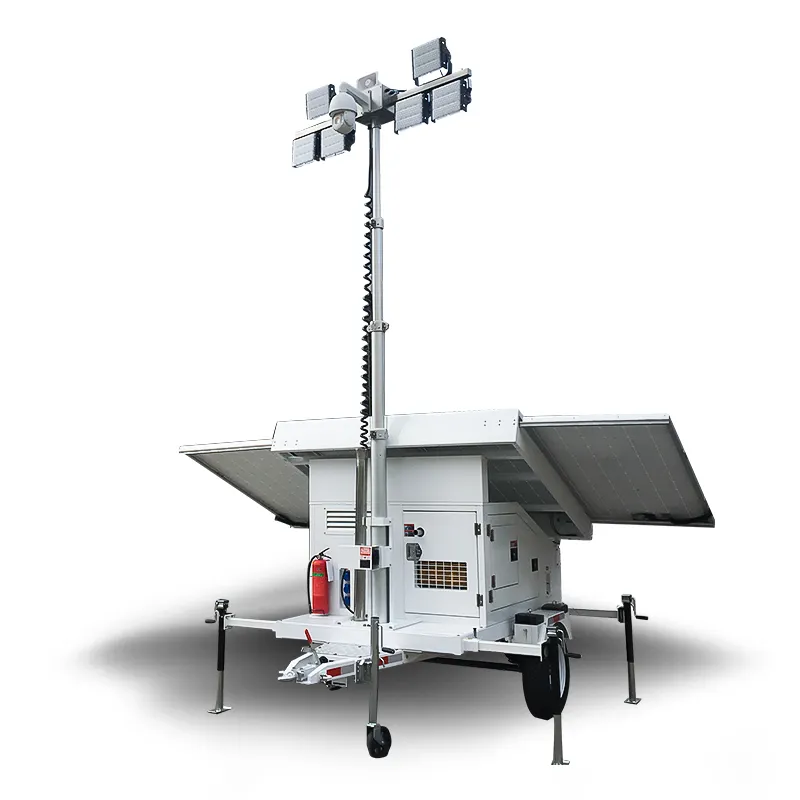 BIGLUX Brand 6 × 100W LED 60A MPPT Mobile Solar Power Trailer 4 × 460W Factory 4