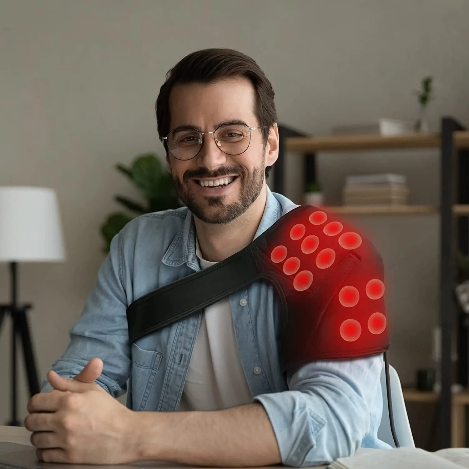 UTK Jade Infrarot-Rotatorenmanschetten-Heizkissen zur Linderung von Schulterschmerzen, beheizbare Schulterstütze zur Gesunderhaltung der Schultern, Physiotherapie, EMF-frei, automatische Abschaltung und Smart Controller 4