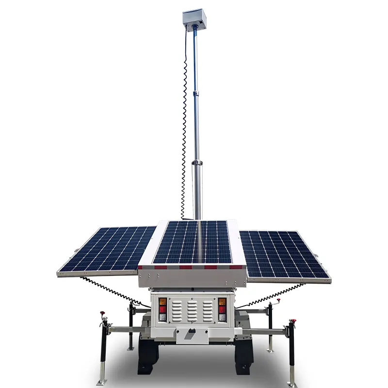 Switch 3 × 460W Mobile Solar Security Trailer 2 × Cat6 + 2 × Supply Ball Hitch BIGLUX Brand 6