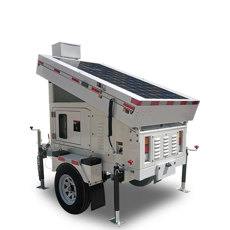 Switch 3 × 460W Mobile Solar Security Trailer 2 × Cat6 + 2 × Supply Ball Hitch BIGLUX Brand 5