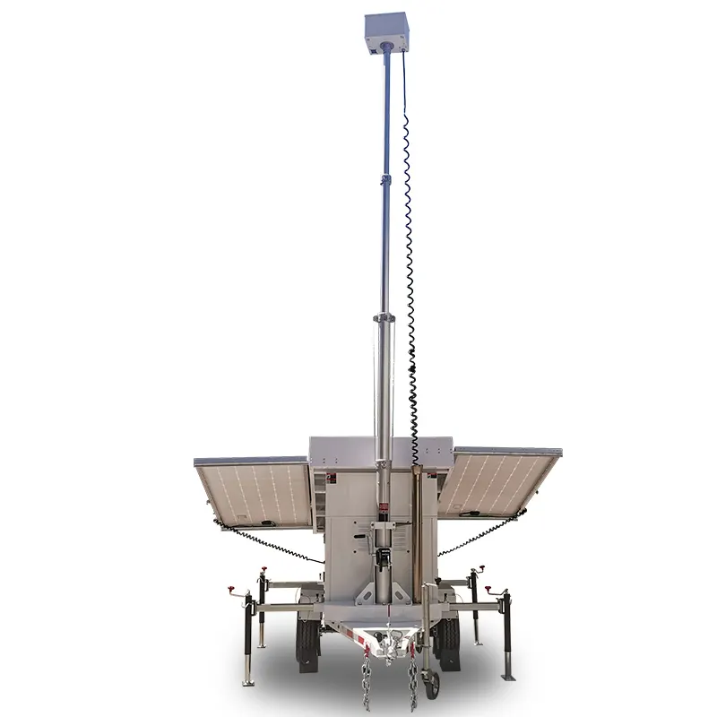 Switch 3 × 460W Mobile Solar Security Trailer 2 × Cat6 + 2 × Supply Ball Hitch BIGLUX Brand 4