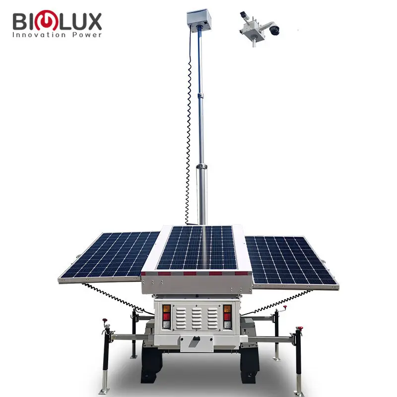 Switch 3 × 460W Mobile Solar Security Trailer 2 × Cat6 + 2 × Supply Ball Hitch BIGLUX Brand 2