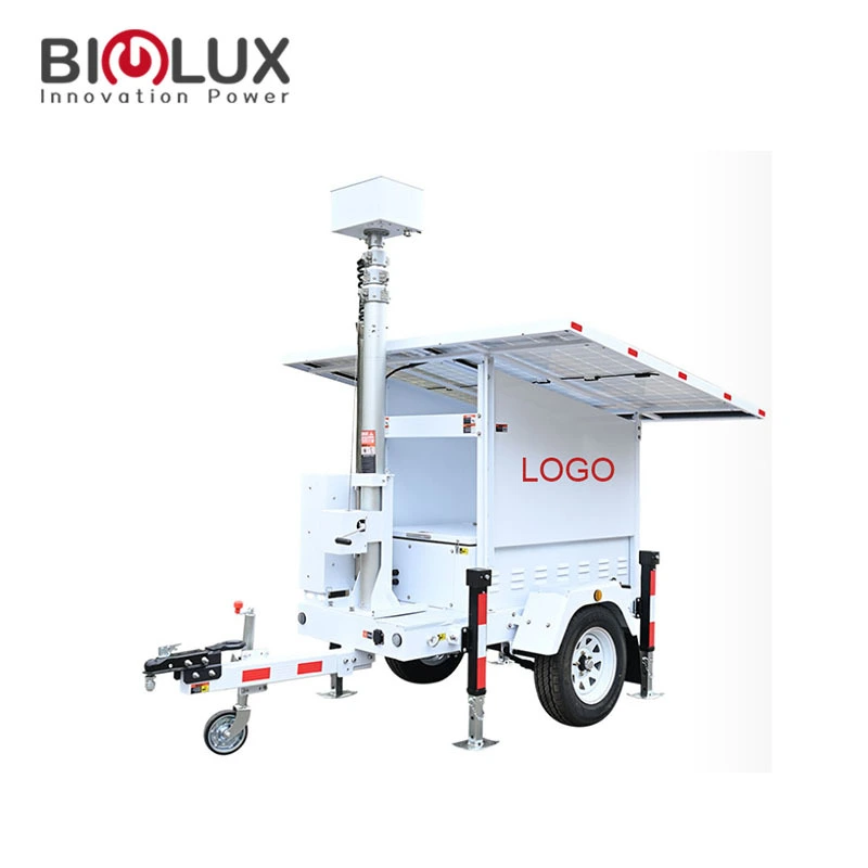 BIGLUX Brand 2 × Cat6 + 2 × Supply 40A MPPT Mobile CCTV Tower Switch Factory 2