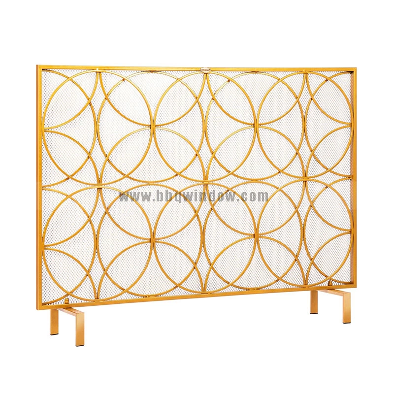 FS009-1 Fireplace Screen Gold Color 4