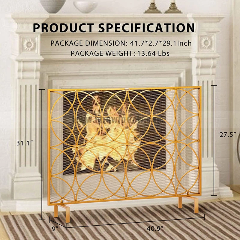 FS009 Fireplace Screen Gold Color 3