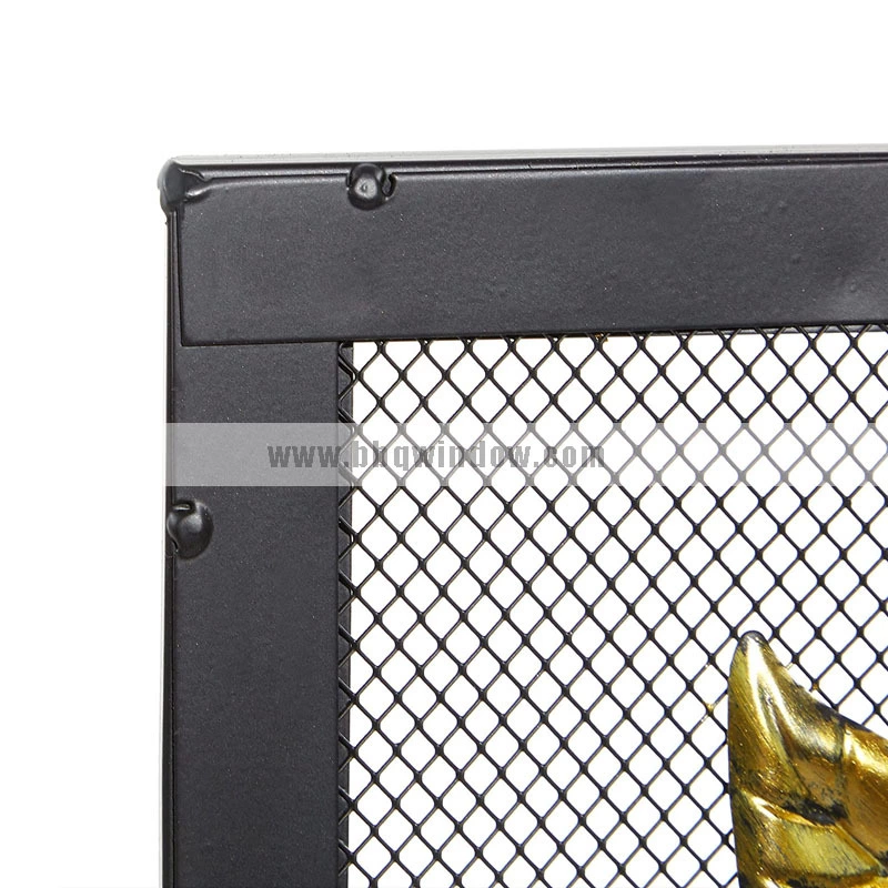 FS013 Fireplace Screen Metal Tree Sculpted Tree Relief Single Panel Fireplace Screen with Curved Mesh Netting 6
