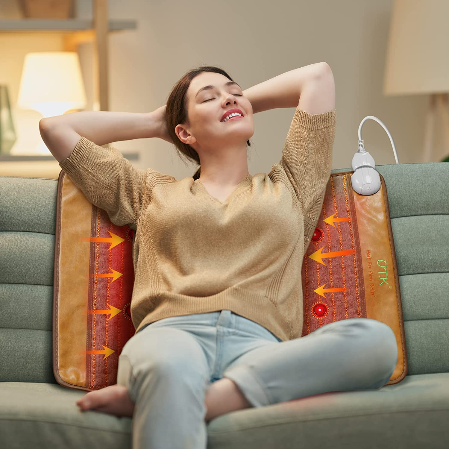 UTK far Infrared Heating Pads for Back Pain Relief, Heat Pad Wit UTK