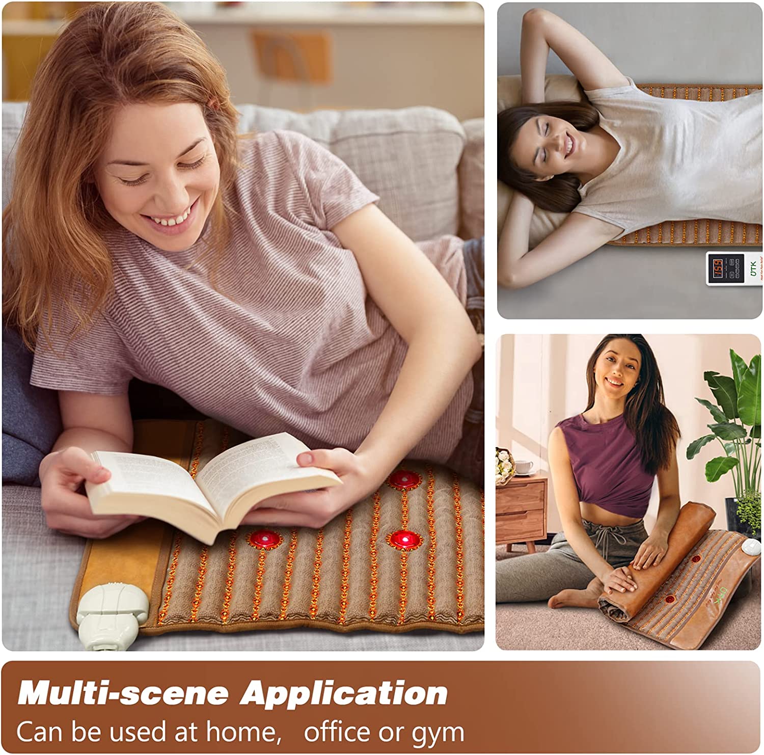 UTK far Infrared Heating Pads for Back Pain Relief, Heat Pad Wit UTK