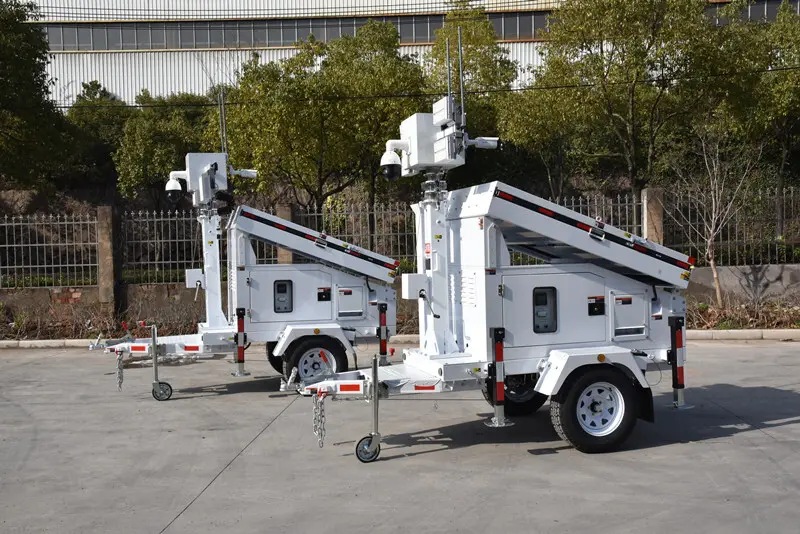 117kph Windproof 8.8 Hours 2 Portable Security Camera Towers 3kw Gasoline BIGLUX 3