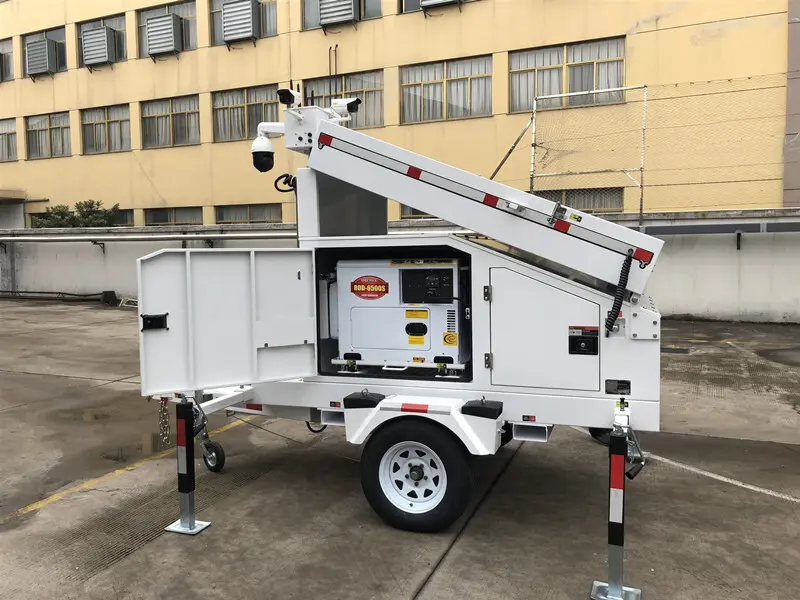 117kph Windproof 8.8 Hours 2 Portable Security Camera Towers 3kw Gasoline BIGLUX 5