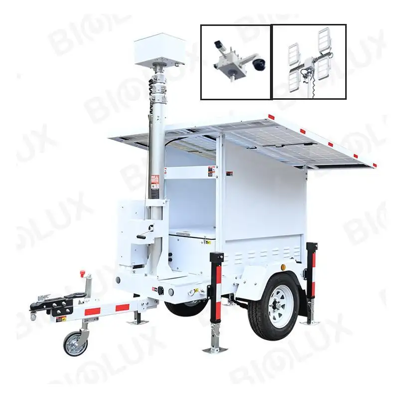 Hot US/EU/AU Standard Mobile Solar Security Trailer 8.8 Hours BIGLUX Brand 2