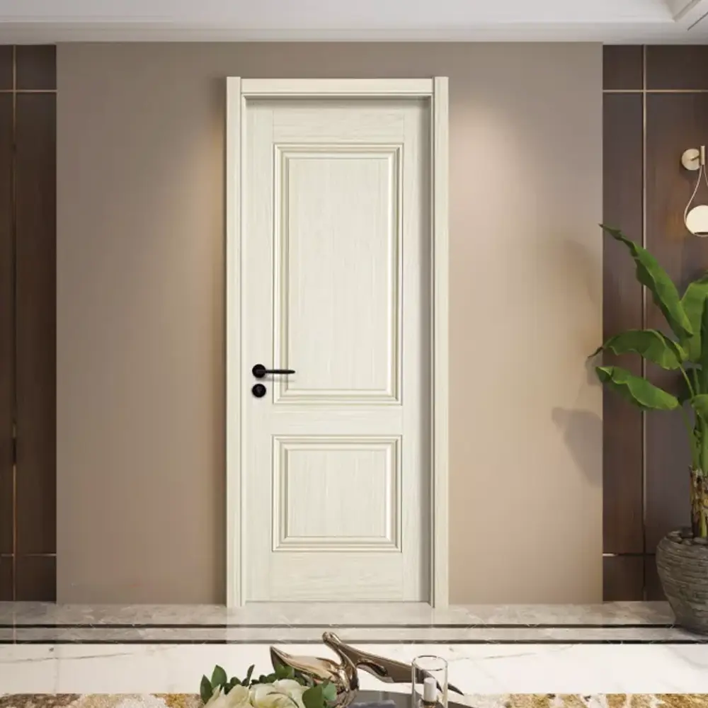 Solid Wood/MDF/HDF/Plywood/Composite Door White 6 Panel Solid Wood Door Swing Zonle 3