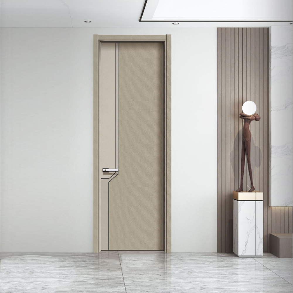 Traditional European Style Cherry Wood Interior WPC Brown Doors for Bedroom