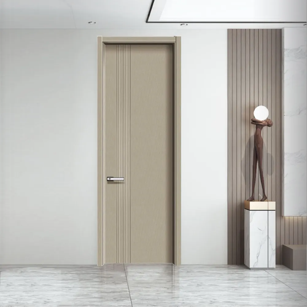 5 Panel Solid Wood Door with Knobs Swing Paint-free/Painting Guangxi Brand Company 3