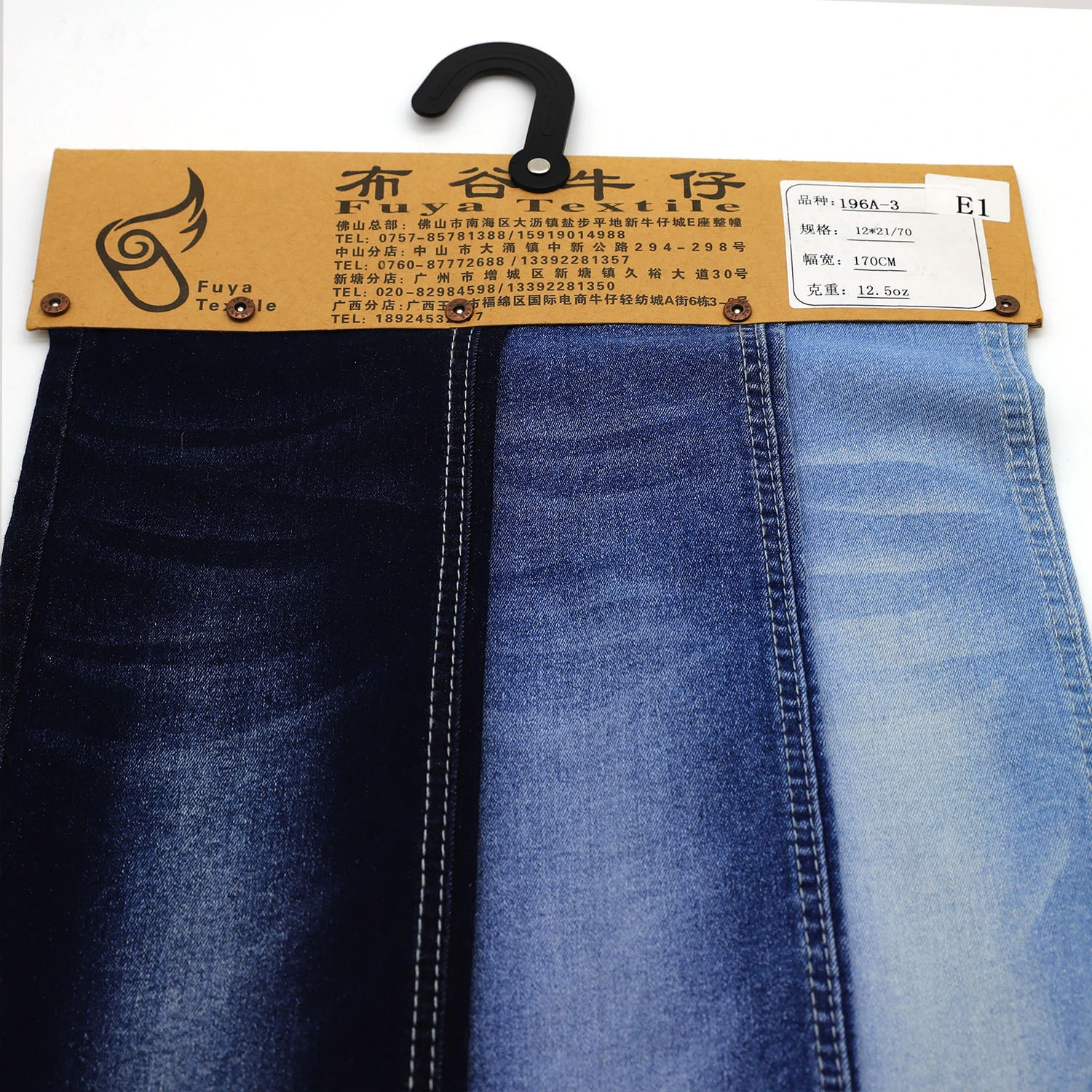 196A-3 68%Cotton 30%Poly  2%Spandex high stretch good quatily with low price denim fabric 5