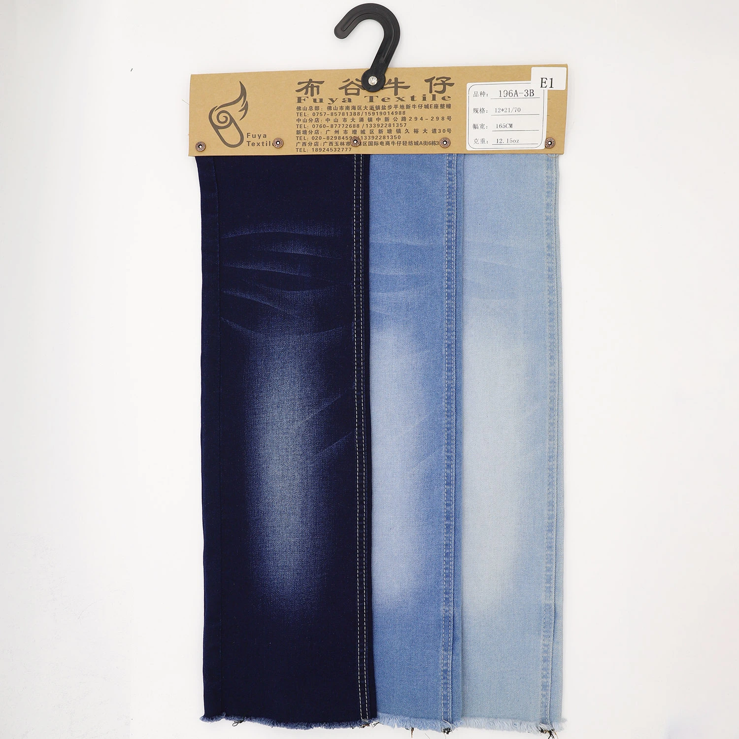 196A-3B 68%Cotton  30%Poly  2%Spandex  high stretch good quatily with low price denim fabric 2