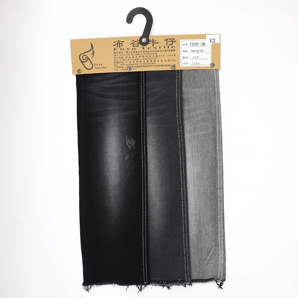 190H-3H Black denim fabric 10oz stretchable with spandex 2