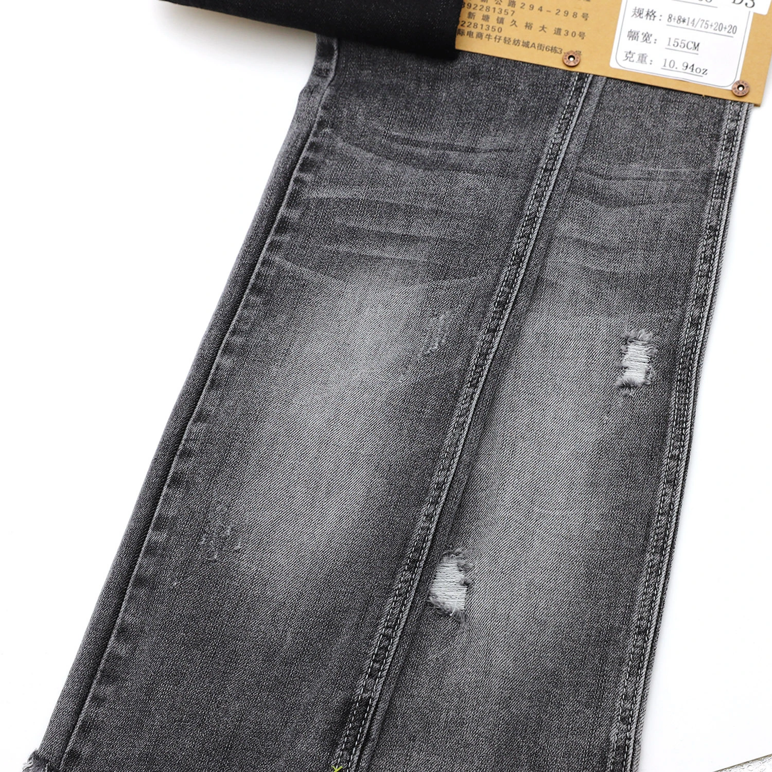 T8008 10oz black denim fabric with spandex 2