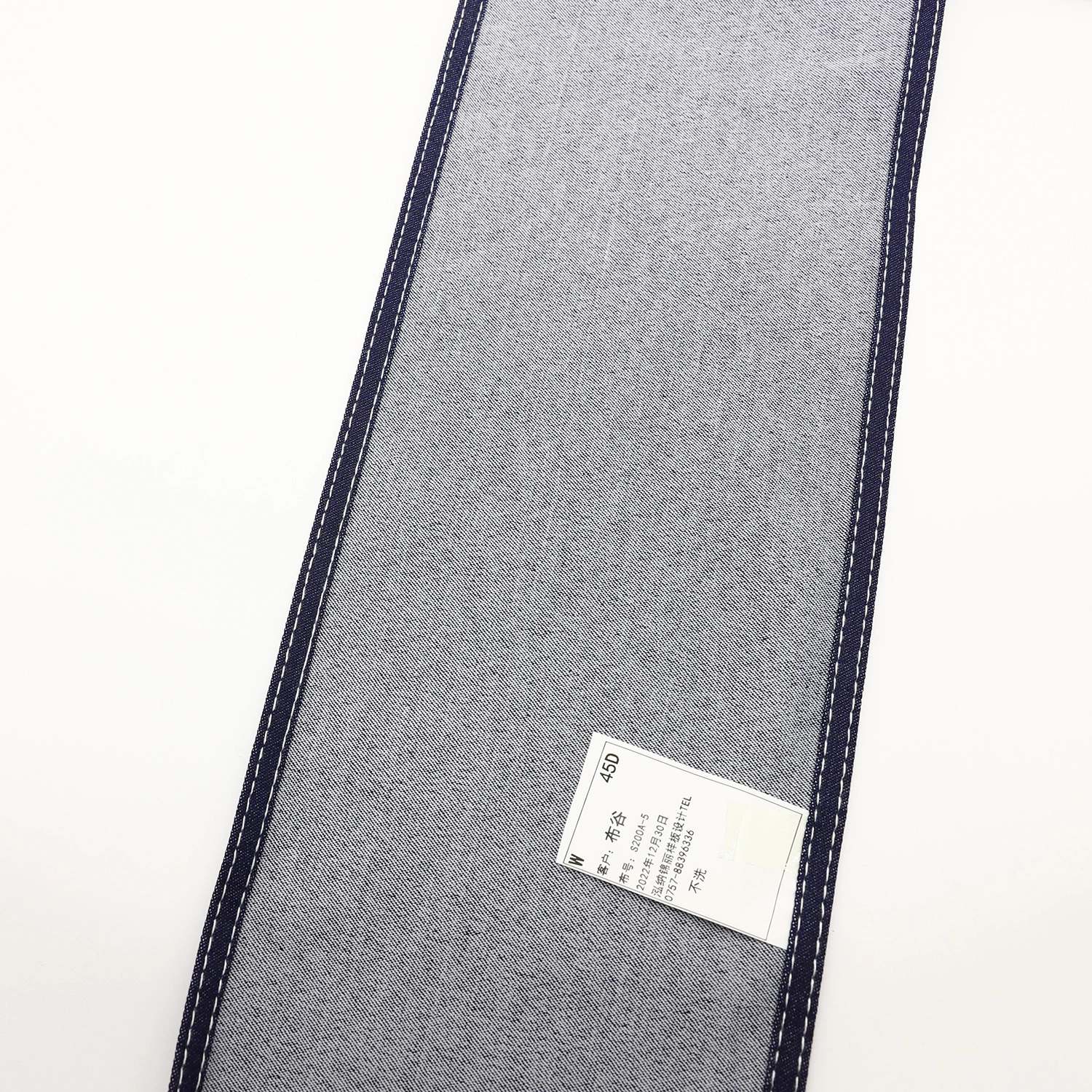 S200A-5   Satin denim fabric with stretch 77%Cotton 21.5%Poly 1.5%Spandex 13