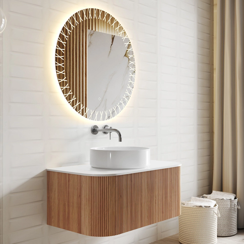Wooden Bathroom Cabinet With Mirror SHKL KL28002 3