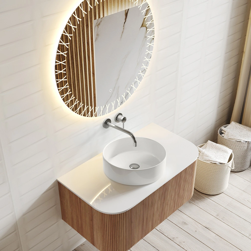Wooden Bathroom Cabinet With Mirror SHKL KL28002 2