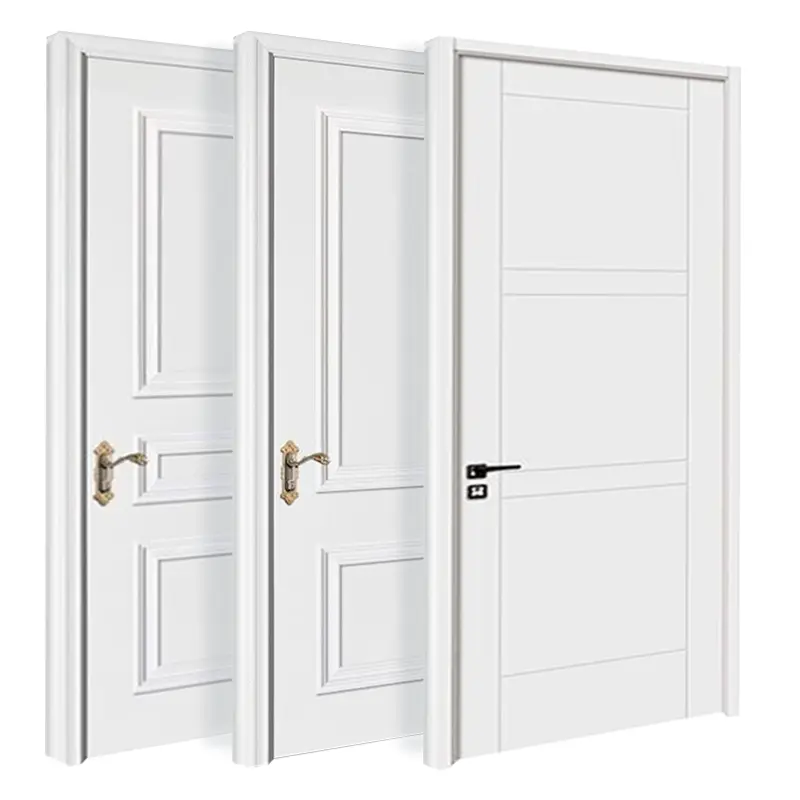 Wood Door White Frame WDS-02 Swing Wood Door White Frame Manufacture 3