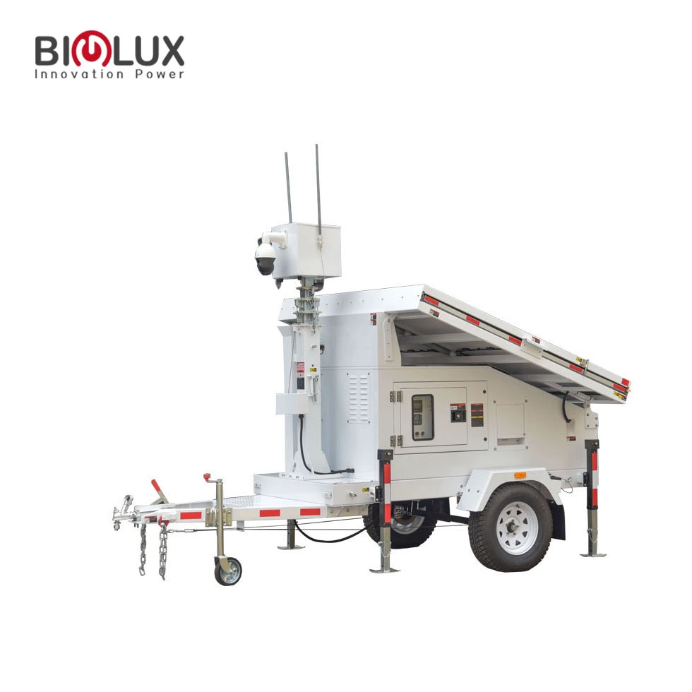 Surveillance Off-Grid CCTV Solar Trailer ในสต็อก 1