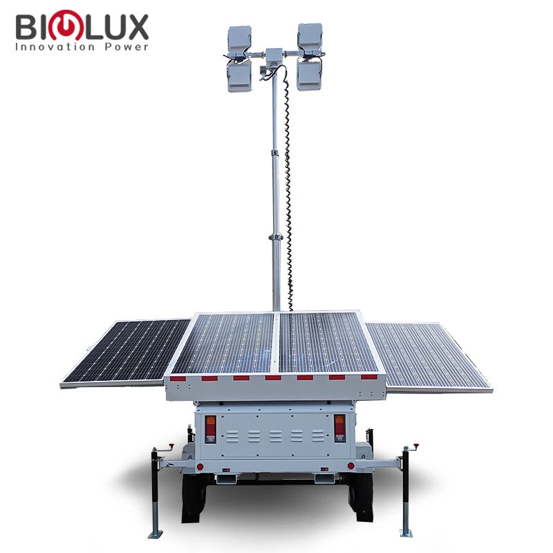 BIGLUX Latest Mobile Solar Light Tower With 4 Panels 1