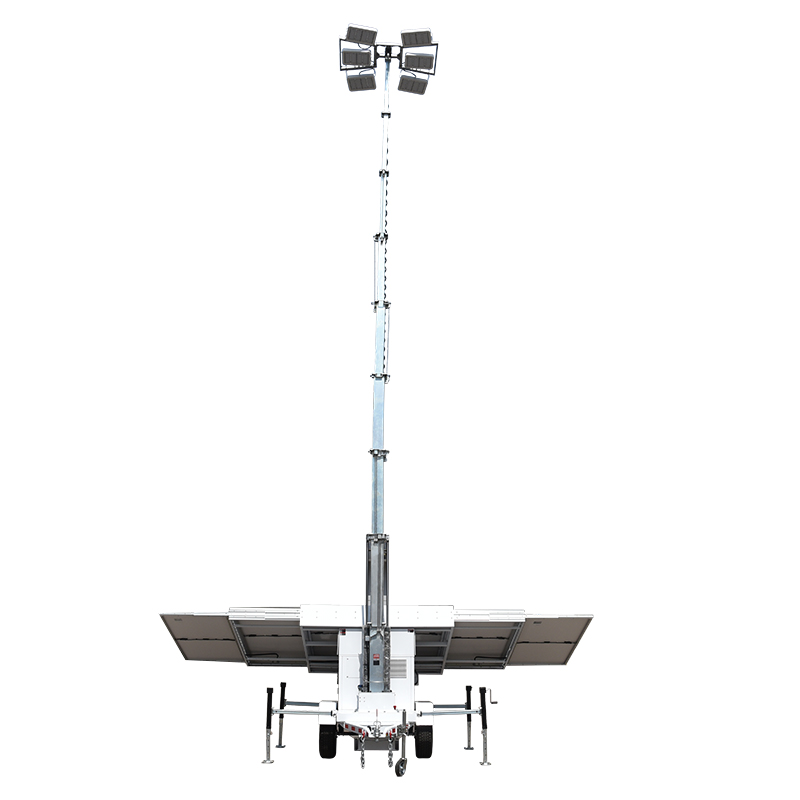 mobile solar light Tower nga adunay electric mast 360degree rotation nga adunay customized nga mga serbisyo 8
