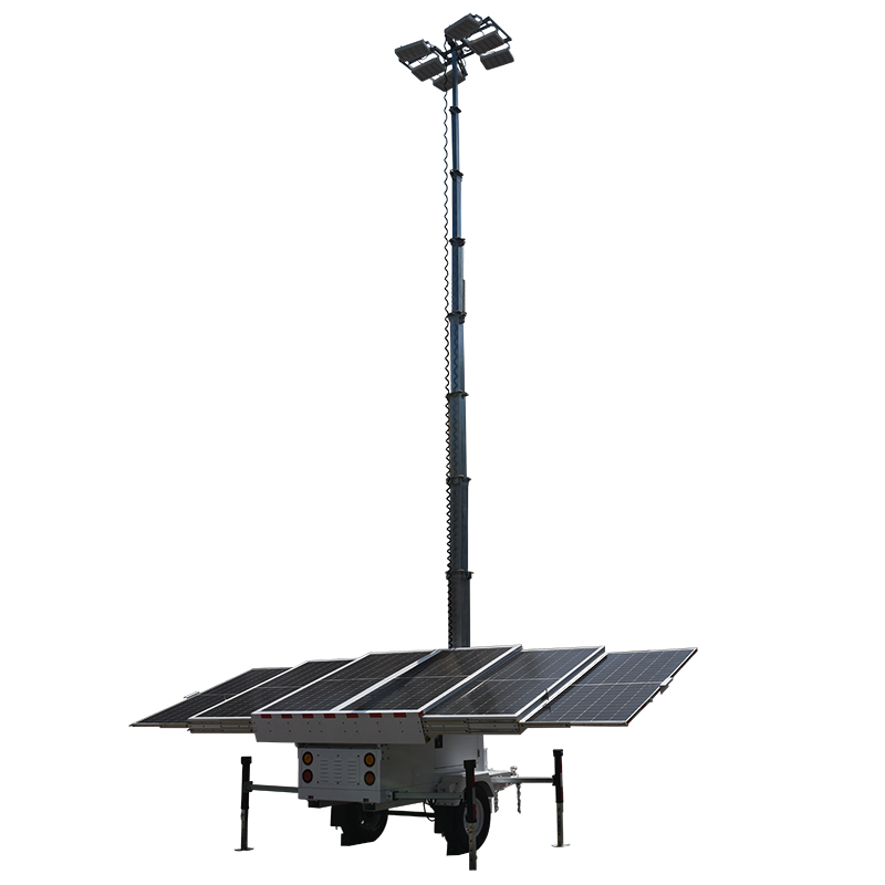 mobile solar light Tower nga adunay electric mast 360degree rotation nga adunay customized nga mga serbisyo 7