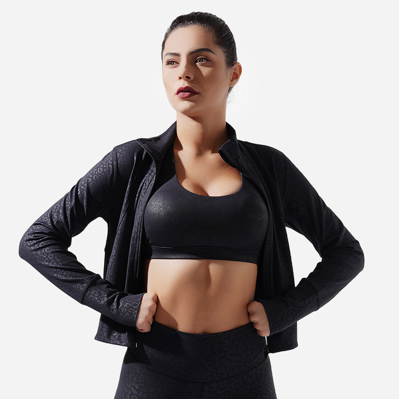 La mejor marca de la chaqueta del gimnasio de la cremallera de Practicalblack la mejor aduana del spandex/del nilón 2