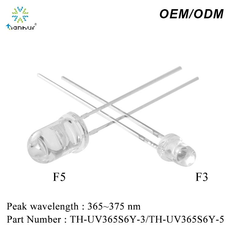 365nm 370nm 375nm UV Led Diode Kwa Uthibitishaji Chanzo cha Nuru Inayoonekana TH-UV365S6Y-3&5 1