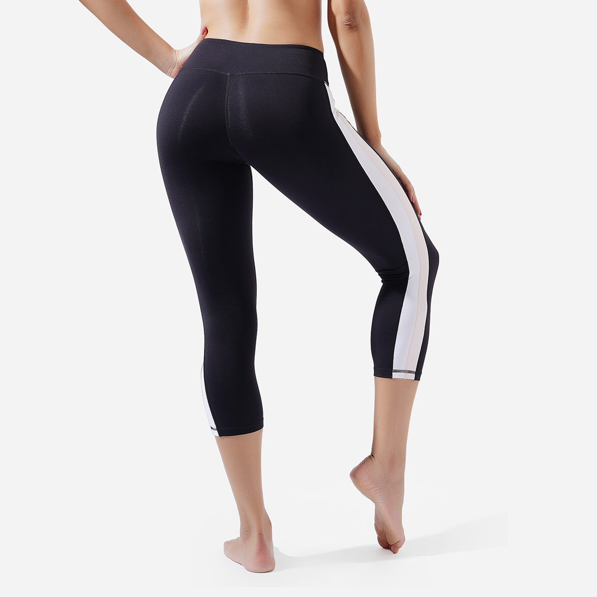 Leggings capri confortables et respirants avec motif color block - ROADSUNSHINE 4